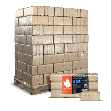 RUF Original Blue 96 x 10 kg Nadelholz Heizwert 4,6 kWh/kg Asche 1,0 %