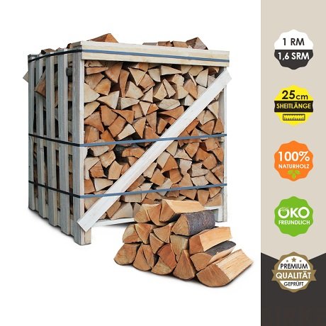 Premium Brennholz Buche 25 cm, 1,6 srm / 1RM